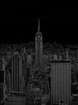 Black and White Sketch of City Fotobehang 10687VEA