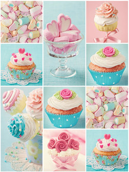 Colourful Cupcakes and Marshmallows Fotobehang 10447VEA