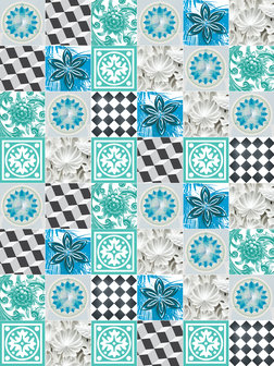 Blue Tiles Mosaic Fotobehang 10702VEA