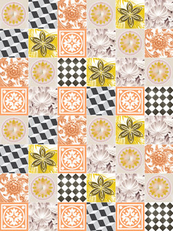 Orange Tiles Mosaic Fotobehang 10704VEA