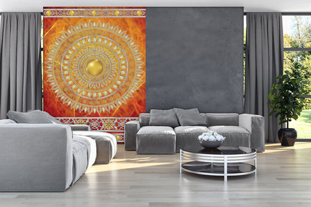 Golden Mandala in Red Fotobehang 10119VEA