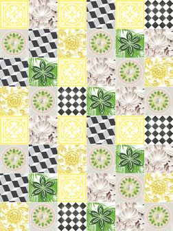 Yellow Tiles Mosaic Fotobehang 10705VEA