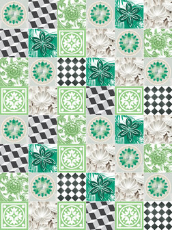 Green Tiles Mosaic Fotobehang 10706VEA