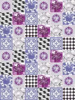 Purple Tiles Mosaic Fotobehang 10708VEA