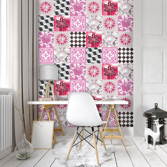 Pink Tiles Mosaic Fotobehang 10709VEA