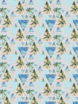 Palms and Ocean Mosaic Fotobehang 10710VEA