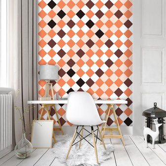 Orange Tiles Mosaic Fotobehang 10712VEA