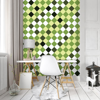 Green Tiles Mosaic Fotobehang 10715VEA
