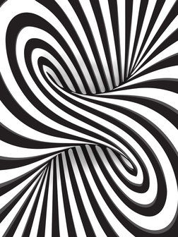 3D Black and White Swirl Fotobehang 10204VEA