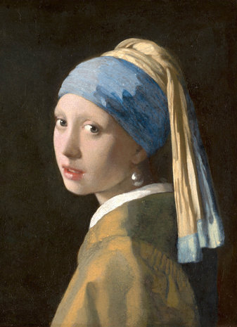 Mauritshuis Johannes Vermeer, Meisje met de parel 1665 MH1 (Met Gratis Lijm)