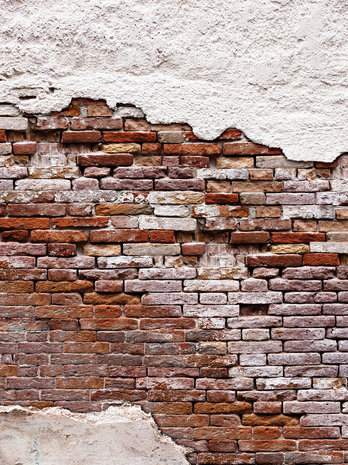 Tattered Old Red Brick Wall Fotobehang 10182VEA