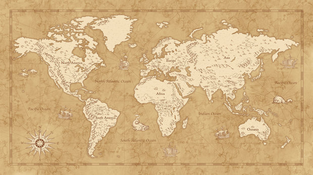 Komar Into Adventure Vintage World Map IAX10-0027