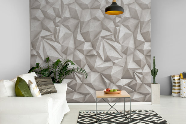 Dutch Wallcoverings 3D Concrete One Roll One Motif - Grandeco A35001