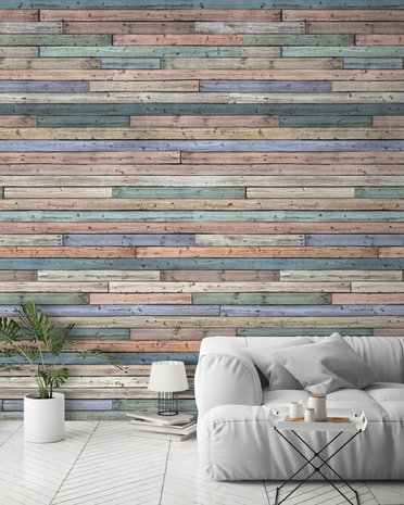 Dutch Wallcoverings Coloured Wood  One Roll One Motif - Grandeco A42401