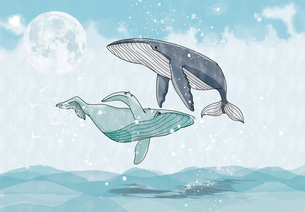 Happy Whales Fotobehang 14120
