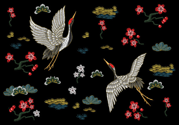 Vliegende Kraanvogel Chinoiserie CW001