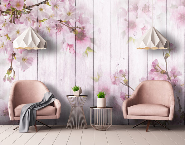 Hout Cherry Blossom Fotobehang 11468