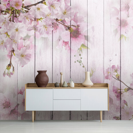 Hout Cherry Blossom Fotobehang 11468