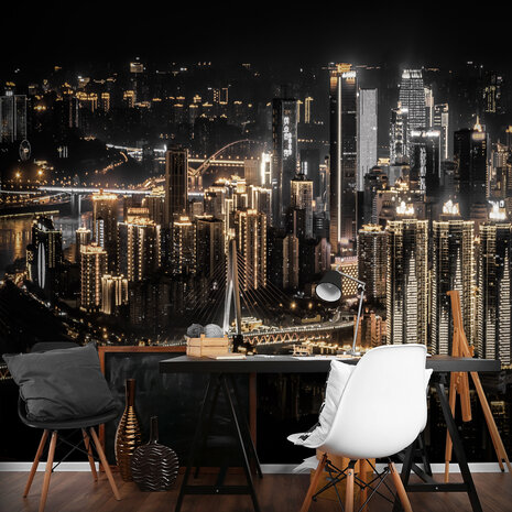 City by Night Fotobehang 12998