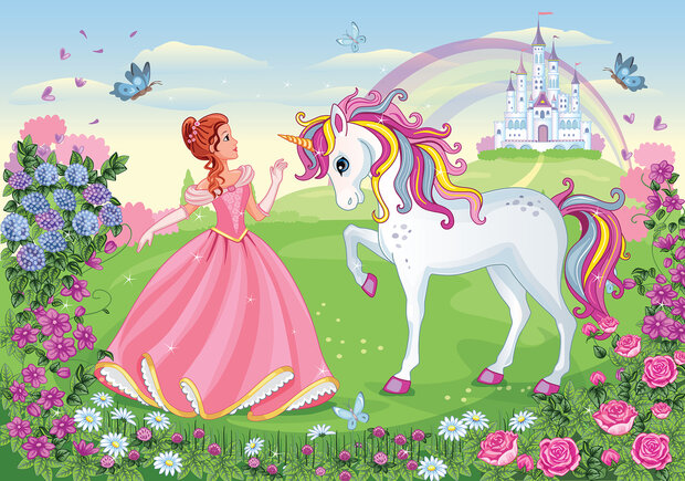 Prinses Unicorn Fotobehang 13238