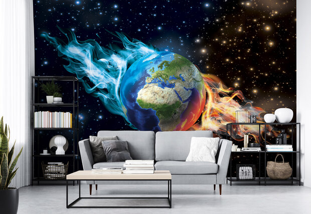 Space Wereldkaart Fotobehang 3749