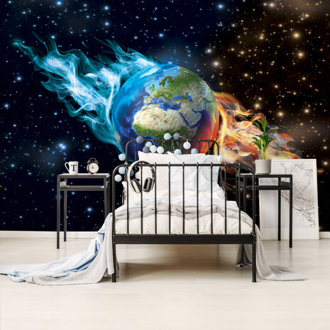 Space Wereldkaart Fotobehang 3749