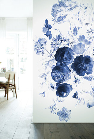 KEK Amsterdam Royal Blue Flowers I WP.207 (Met Gratis Lijm)