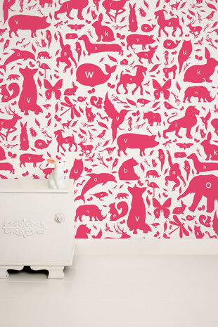 KEK Amsterdam animal alphabet fuchsia WP-051 (Met Gratis Lijm)