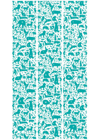 KEK Amsterdam animal alphabet turquoise WP-052 (Met Gratis Lijm)