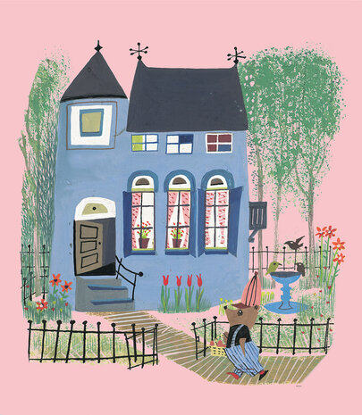 KEK Amsterdam Bear with Blue House WS.043 (Met Gratis Lijm)
