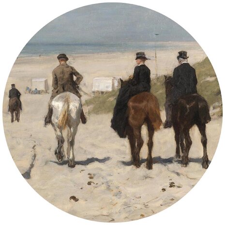 Morgenrit langs het strand Rijksmuseum Cirkel Behang SK360200VEZ