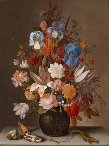 Rijksmuseum Stilleven met bloemen Balthasar van der Ast RM9 (Met Gratis Lijm)