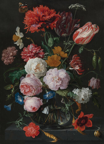 Rijksmuseum Stilleven met bloemen Jan Davidsz De Heem RM5 (Met Gratis Lijm)