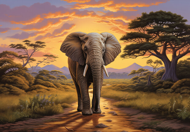 Olifant Zuid-Afrika Fotobehang 15012