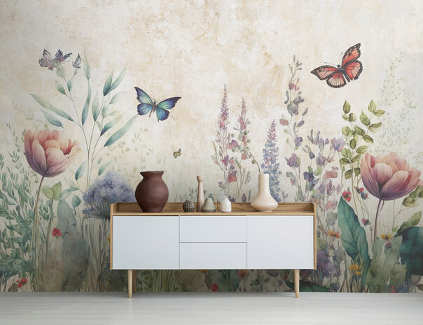 Bloemen in de wei Fotobehang 14680