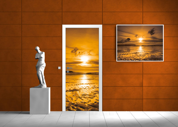 Sea Beach Sand Landscape Deurposter Fotobehang 261VET