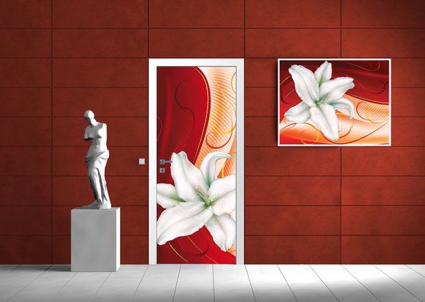 Lily Hearts Art Abstract Deurposter Fotobehang 301VET