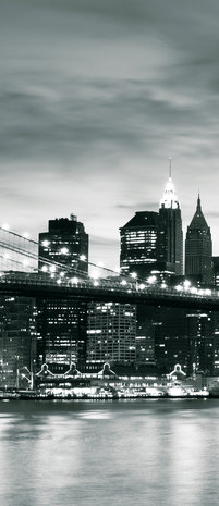 New York City and Brooklyn Bridge Deurposter Fotobehang 226VET