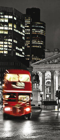 London and Red Double Decker Deurposter Fotobehang 196VET