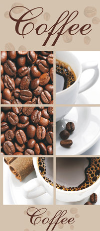 Coffee Beans and Cups Collage Deurposter Fotobehang 114VET