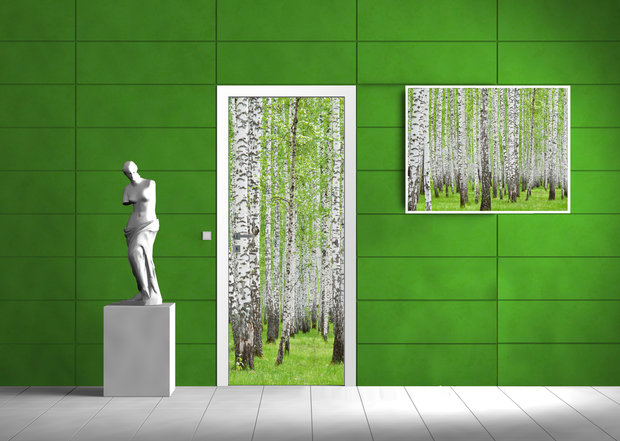 Forest Wood Landscape Trees Deurposter Fotobehang 157VET