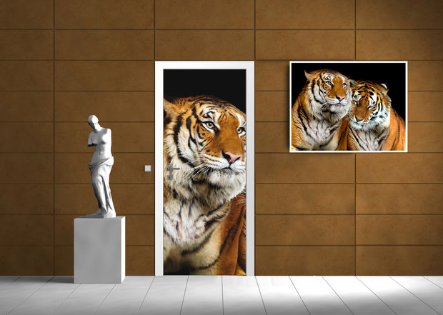 Tigers Jungle Forest Deurposter Fotobehang 130VET