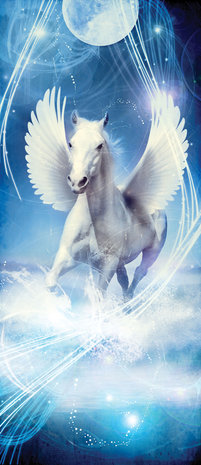 Pegasus on Blue Background Deurposter Fotobehang 588VET