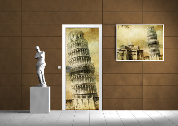 Vintage Art Pisa City Urban Deurposter Fotobehang 195VET