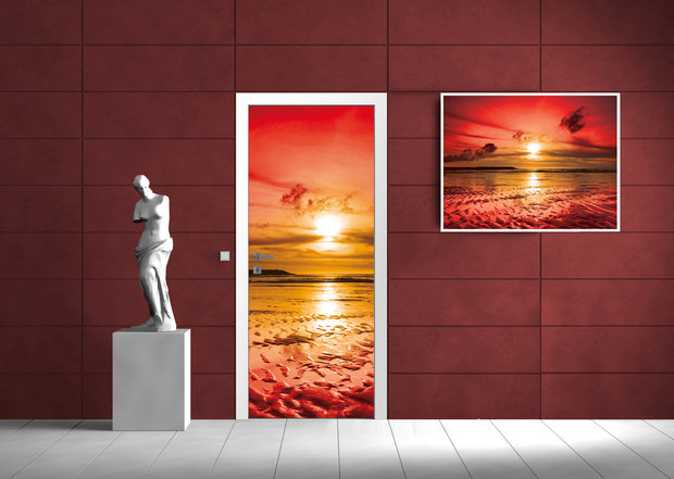 Sea Beach Sand Landscape Deurposter Fotobehang 263VET