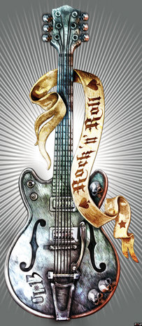 Guitars Rock Heavy Metal Deurposter Fotobehang 1083VET