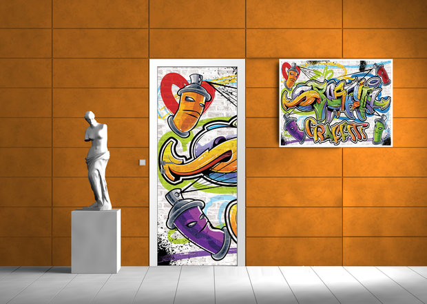 Colourful Graffiti Deurposter Fotobehang 1399VET