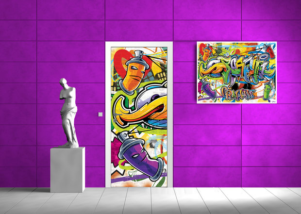 Colourful Graffiti Deurposter Fotobehang 1400VET