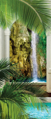 Waterfall Pillars View Deurposter Fotobehang 1530VET