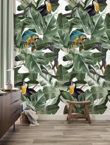 KEK Botanical Birds white 2d WP-580 (Met Gratis Lijm)